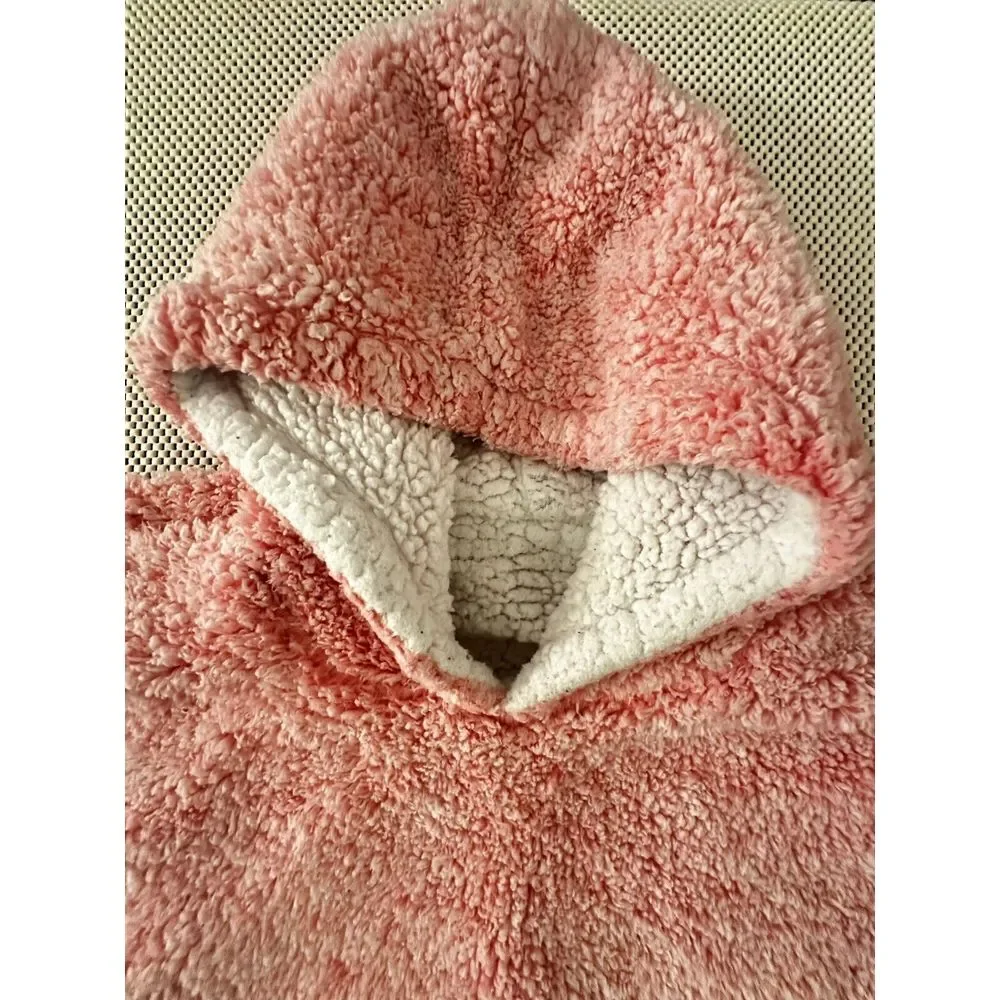 Wearable Blanket With Hood Cozy Sherpa Women One Size Fits Most OS M/L/XL Winter